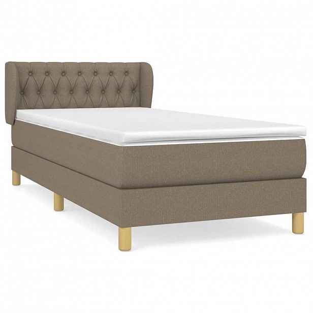 vidaXL Box spring postel s matrací taupe 90x190 cm textil
