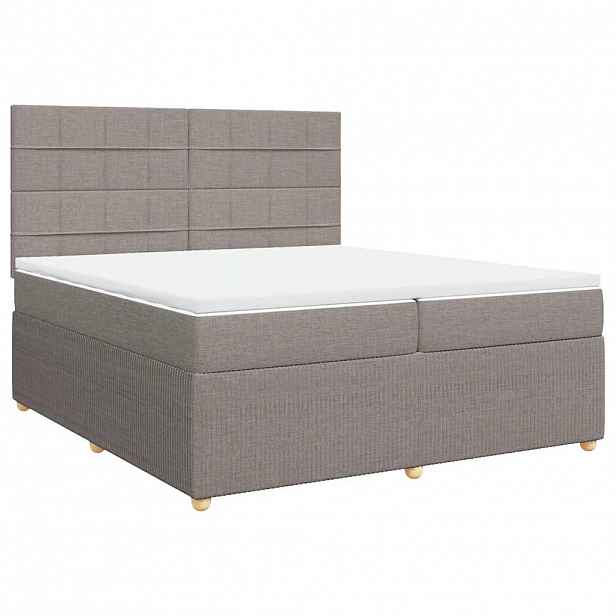 vidaXL Box spring postel s matrací taupe 200x200 cm textil