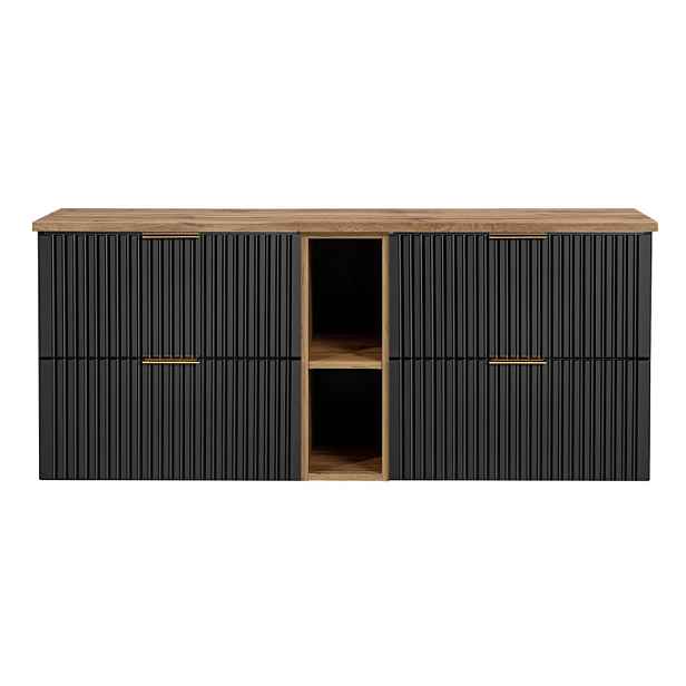 ArtCom Koupelnová skříňka s deskou ADEL Black D140/1 | 140 cm
