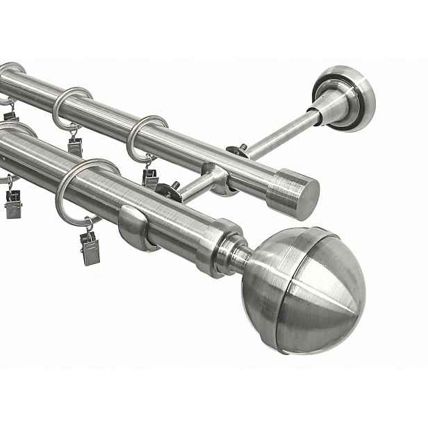 Dvojitá Garnýž kovová nikl mix koncovek Imperia Deco 25+19 mm 300 cm