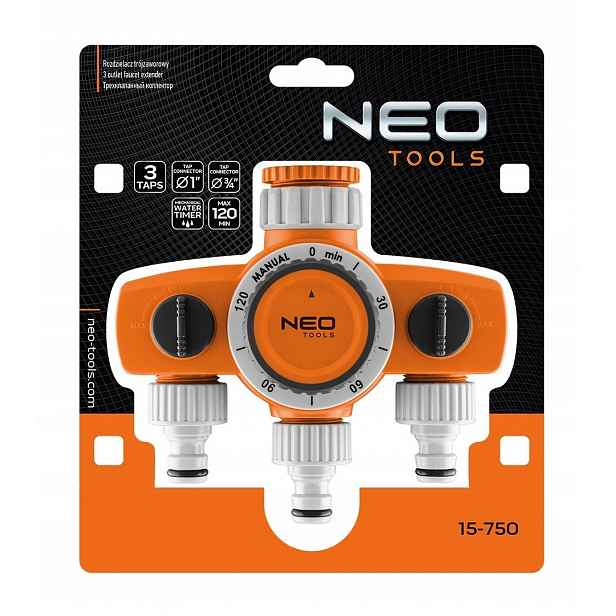 Tříventilový rozdělovač pro 2 výstupy s blokováním Neo