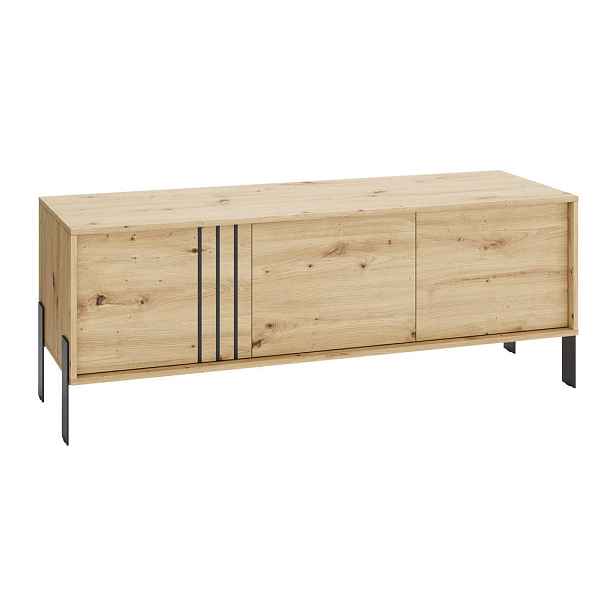 MASSENO TV STOLEK VALOZA, 150/57/40 cm, dub Artisan