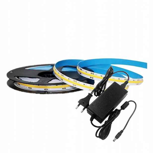 V-tac Sada Led pásek 420LED/m Cob 24V 10W/m napájecí zdroj 24V 78W 4000K