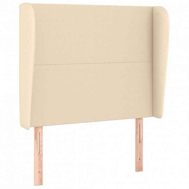 vidaXL Čelo postele typu ušák krémové 83 x 23 x 118/128 cm textil