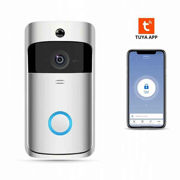 Bot Chytrý zvonek s kamerou A1 WiFi 720p stříbrný