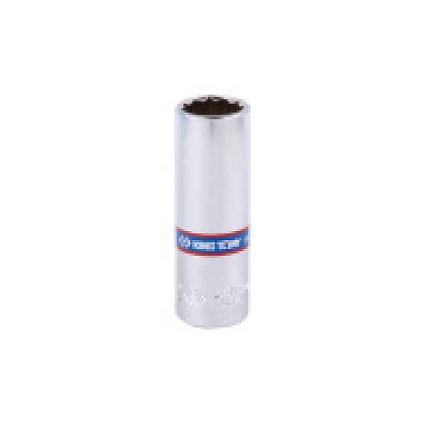 Hlavice nástrčná prodloužená King Tony 1/4 CrV 12 hran, 14  mm x 50 mm 223014M