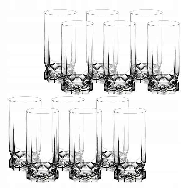 Sklenice Na Drinky 12 x 325 ml Nápojů Džusu Vysoké Sada Sklenic Komplet