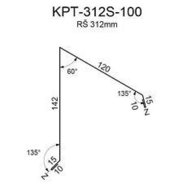 Ukončení pultové střechy RS312S-60 SP25 RAL7035 0,50mm 2bm