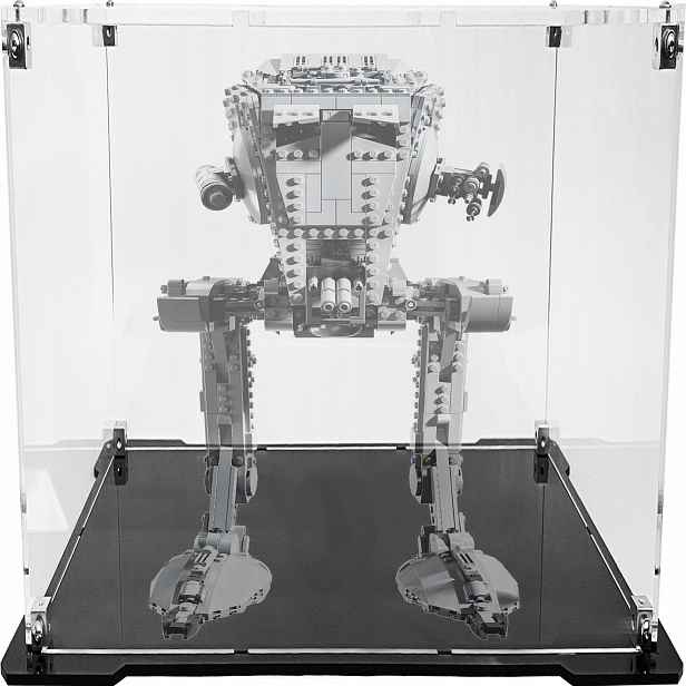 Vitrína s černou základnou pro stavebnici Lego 75417 Star Wars – Stroj At-st