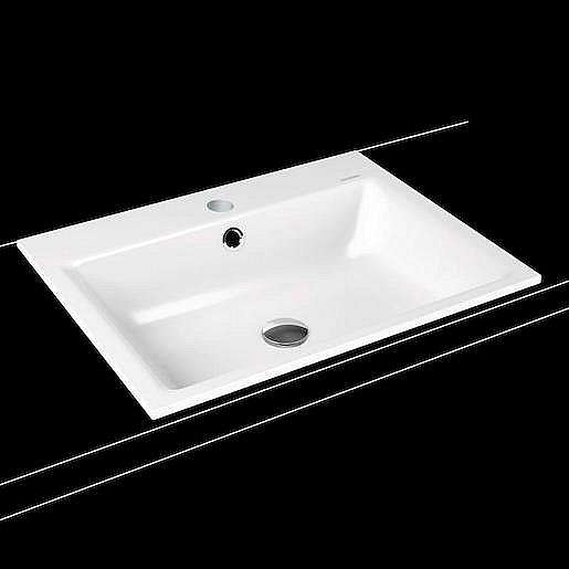Zápustné umyvadlo Kaldewei SILENIO 93,4x39,1 cm alpská bílá bez otvoru pro baterii, bez přepadu 906106313001