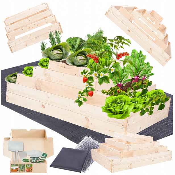 Zeleninový Záhon kaskádový, nastavitelný box na zeleninu pařeniště 45x120x80