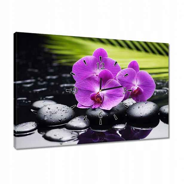 Hodiny 60x40 Orchidej na Valentýna