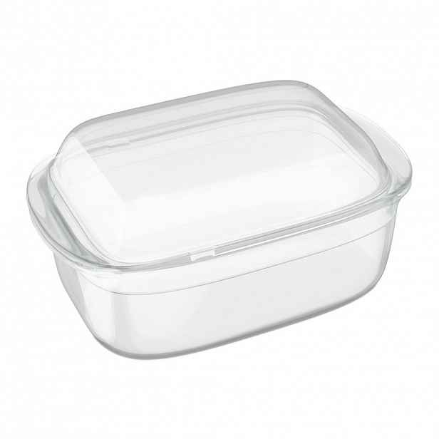Relaxdays PEKÁČ Transparentní borosilikátové sklo s víkem 4,5 l