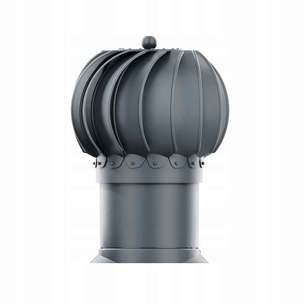 Rotační krb Rotoline pro plechovou střešní krytinu E, průměr 150 mm, kulatý, antracitový