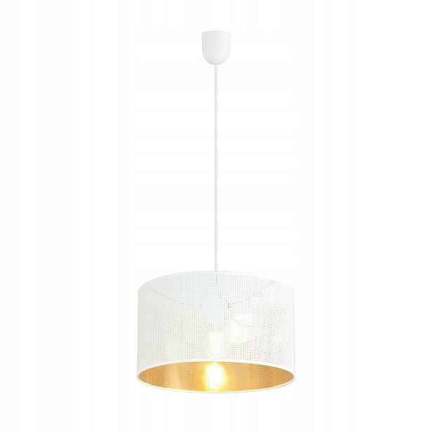 Závěsná lampa Aston 1 bílo-zlatá, stínidlo 35 cm, E27