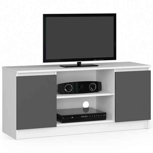 Ak furniture TV stolek Tonon 120 cm bílý/grafitový šedý