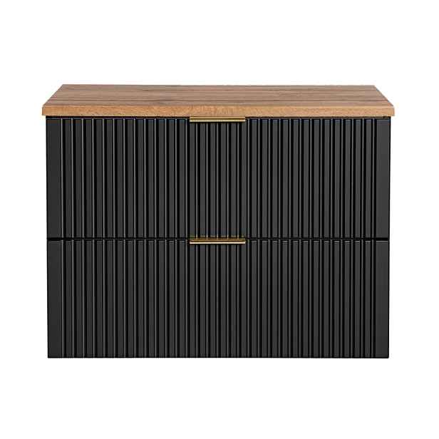 ArtCom Koupelnová skříňka s deskou ADEL Black D80/4 | 80 cm