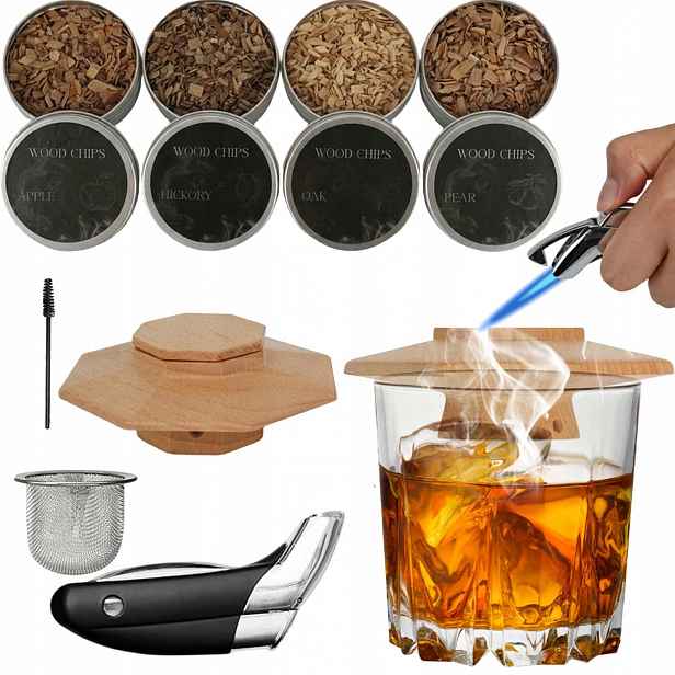 Sada Na Uzení Whisky Smoker Se 4 Druhy Dřeva Dárek Pro Muže