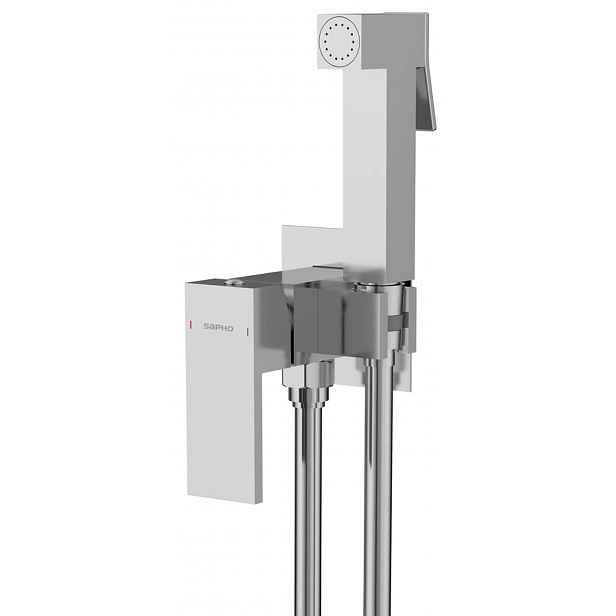 Sapho Cubemix - Bidetová baterie pod omítku, se sprškou, s tělesem, chrom CM040