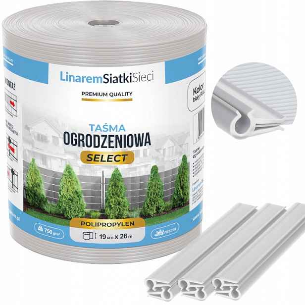 Stínící Panelové Pásy Select Polypropylenová Bílá 19 Cm x 26 m Klipsy
