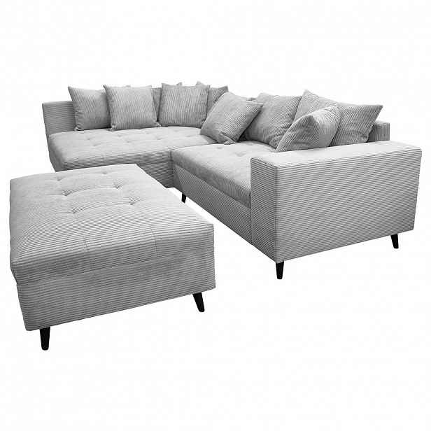 MID.YOU ROHOVÁ SEDAČKA, textil, světle šedá