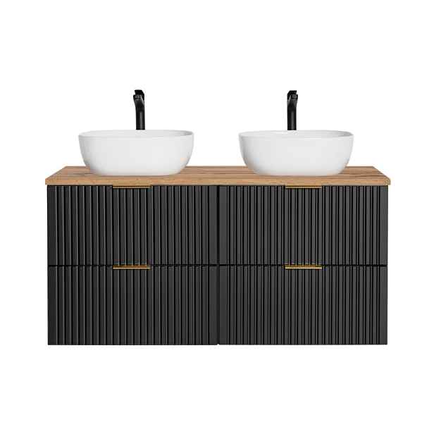 ArtCom Koupelnová skříňka s umyvadlem a deskou ADEL Black DU120/2 | 120 cm