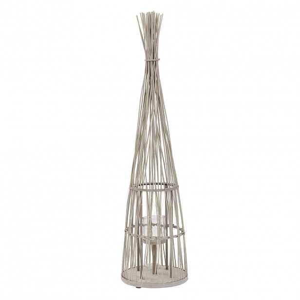 ECD-Germany BAMBUSOVÁ LAMPION V: 132 cm, dřevěná barva, styl boho
