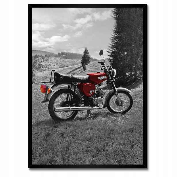 Plakáty v rámu 50x70 Červený Simson S51 E