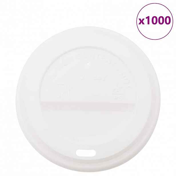 vidaXL Papírové víčka na kávu Ø90 mm 12oz and 16oz 1000 pcs bílé plast