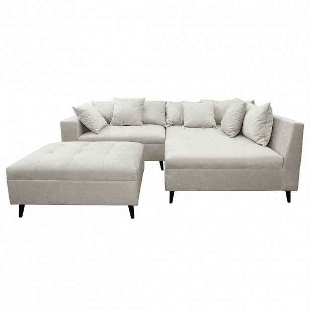 MID.YOU ROHOVÁ SEDAČKA, textil, světle šedá