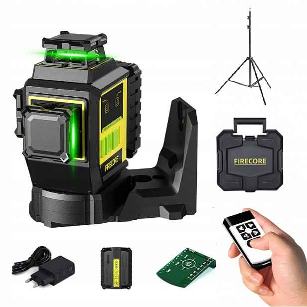 Křížový Laser Firecore F95 Xg Dálkové Otáčení Zelený Paprsek Kufr+stativ