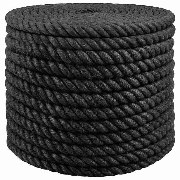 vidaXL Jutové lano 200 mm 100 m Černá 100% jute Tossa