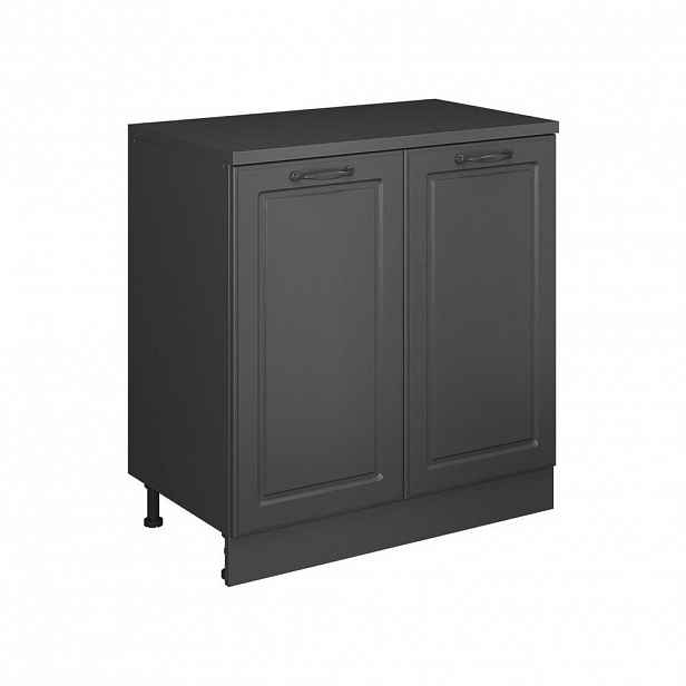 Vicco KUCHYŇSKÁ SKŘÍŇKA POD ŠIKMOU STŘECHU R-Line, Antracitový venkovský dům, 80 cm bez šikminy se 2 dveřmi