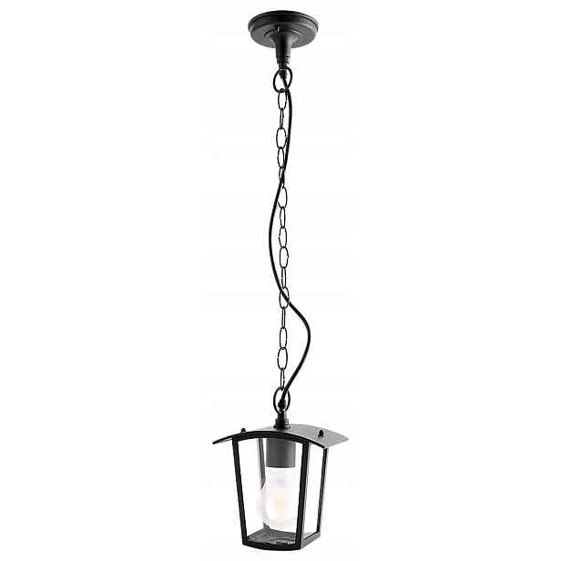Venkovní závěsná terasová zahradní lampa černá na loftovém řetězu Rabalux