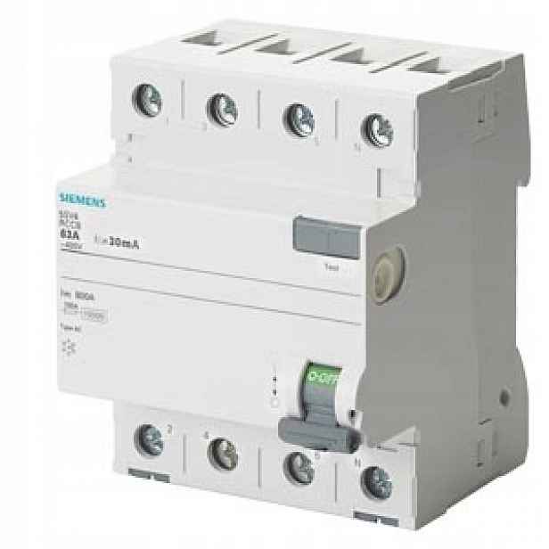 Diferenciální proudový spínač 4P 25A 30mA Siemens