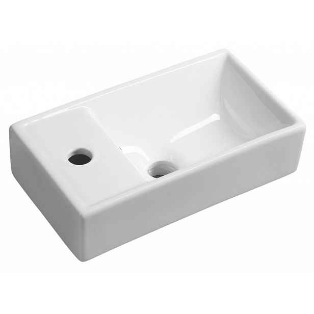 Minos keramické umývátko 40x22cm, baterie vlevo, bílá (4759) /po/