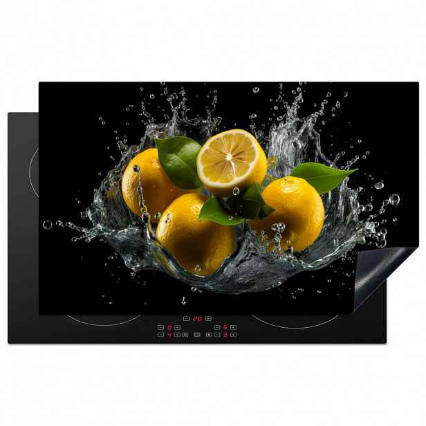 MuchoWow KRYT NA INDUKČNÍ DESKU Citron - Ovoce - Žlutá - Černá 83x51 cm