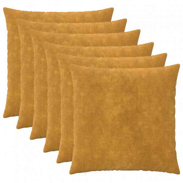 vidaXL Povlak na polštář 6 pcs HEERLEN Žlutá 55 x 55 cm