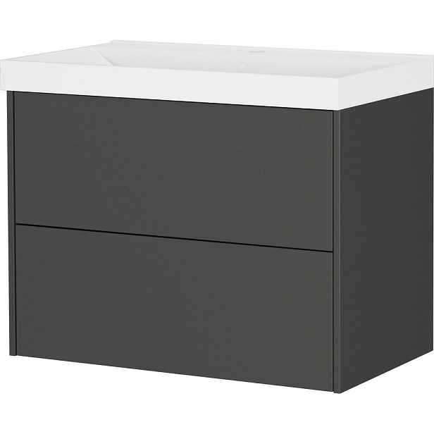 Antracitová matná závěsná skříňka pod umyvadlo 81x65 cm Bodera – Germania