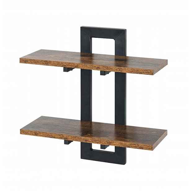 Dřevěné Závěsné Police Rustikální Loft Dikom 40 cm Kov Bronz