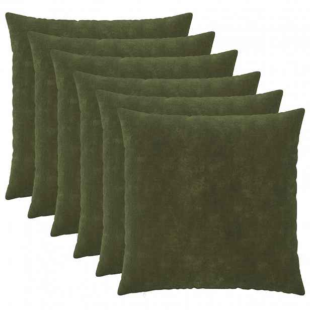 vidaXL Povlak na polštář 6 pcs HEERLEN Zelená 55 x 55 cm