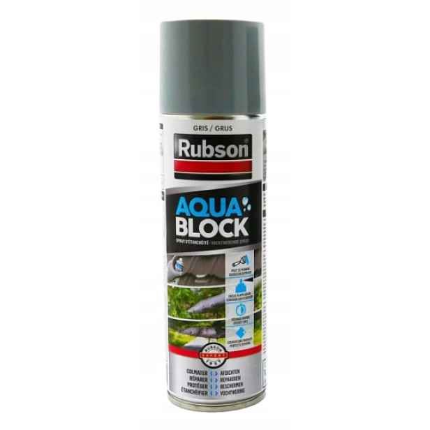 Rubson Aquablock tmel ve spreji Šedá Střecha, Žlaby, Trubky Pvc 300 ml