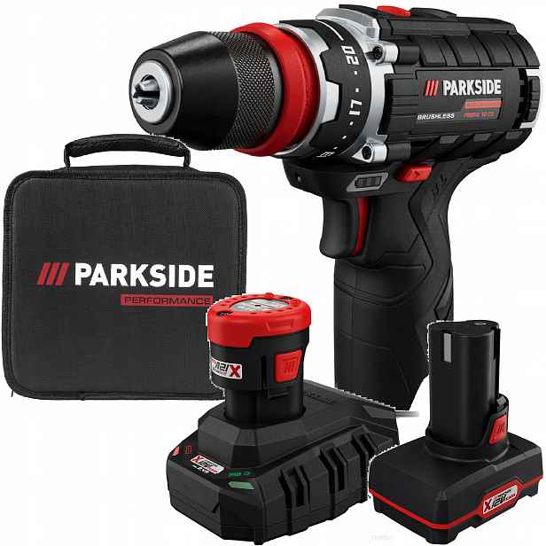 Šroubovák Parkside akumulátorová vrtačka Pbspa 12V 2xaku 2AH 4AH Komplet