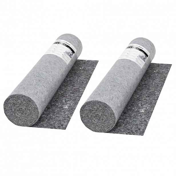 vidaXL Protiskluzové folie, malířský fleece 2ks 50 m 280 g/m², šedá