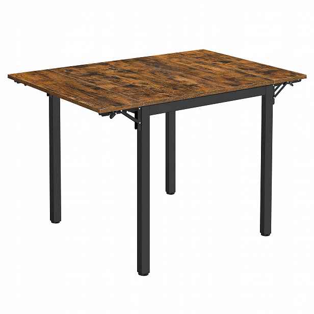 Rozkládací obdélníkový stůl 76 120 cm Loft hnědý