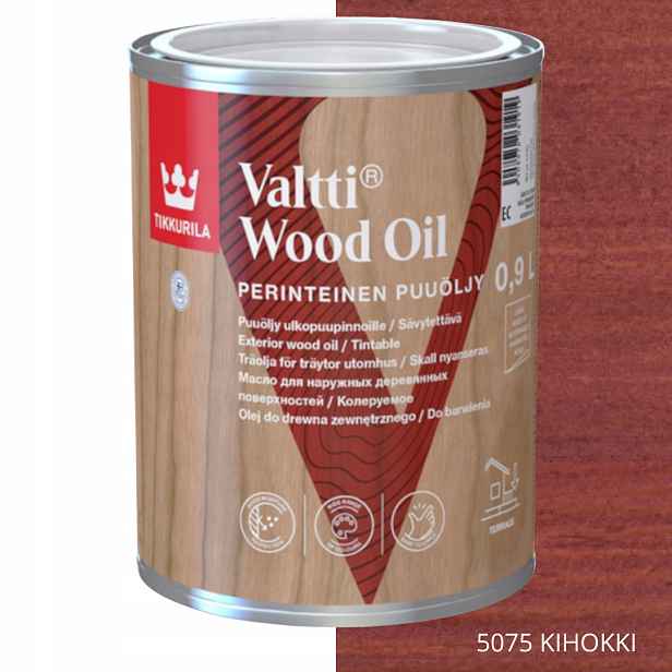 Tikkurila Valtti Wood Oil Olej Na Dřevo 0,9 L Barva 5075 Kihokki