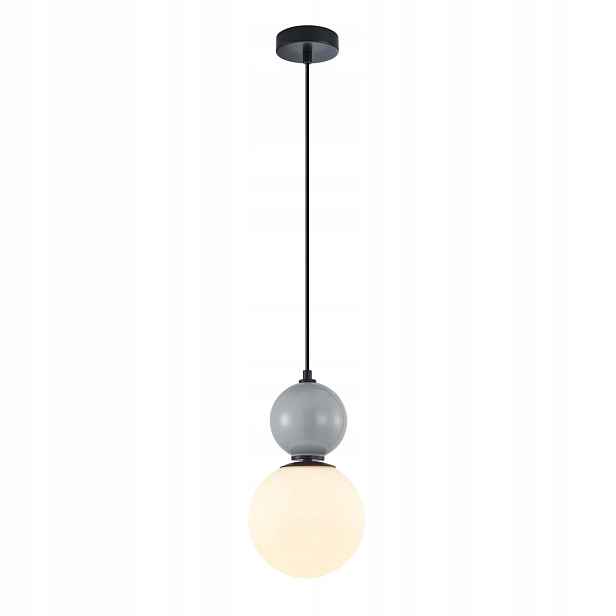 Závěsná lampa Italux Mastal černá šedá koule E27 40W 1-bodová