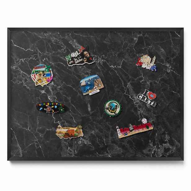 TULUP MAGNETICKÁ TABULE 80x60 cm černý rám – Stylový mramorový kámen