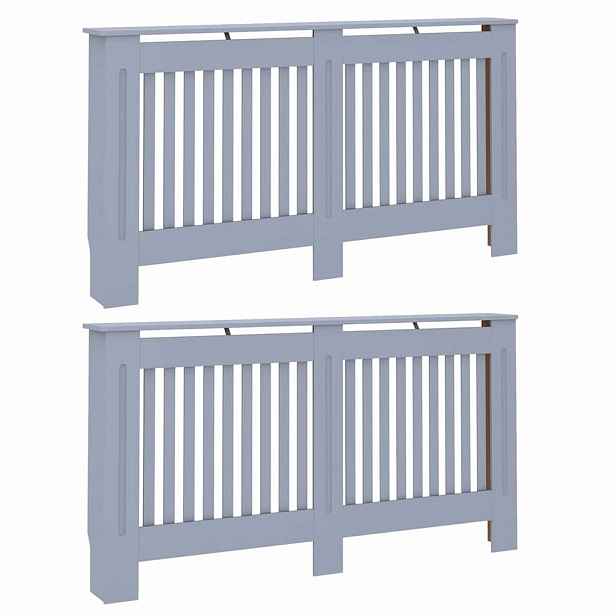 vidaXL Kryt radiátoru 2 ks Šedá 152 x 19 x 81,5 cm Kompozitní dřevo