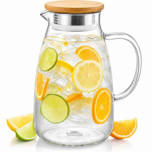 Karafa na vodu, džbán na limonádu, bambusové víko Wilmax 1900 ml